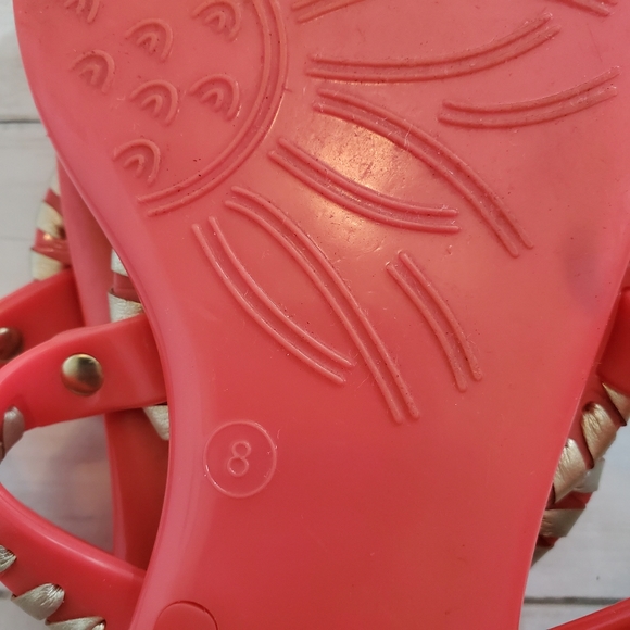 Jack rogers pinkish orange coral jelly sandals flip flop thong size 8 - Picture 4 of 4